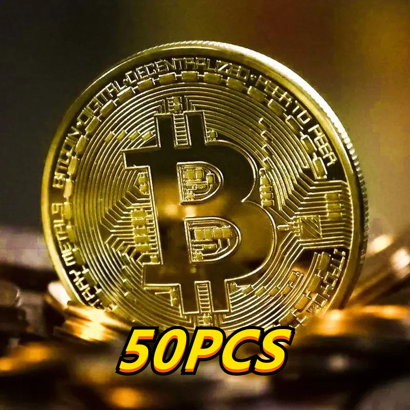 Arcade Game Coin - Moneda de Bitcoin chapada en oro,