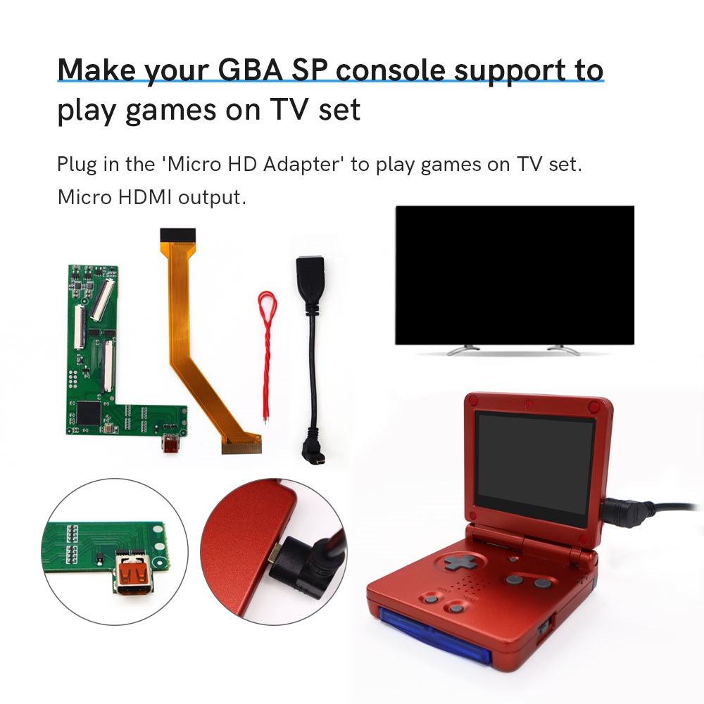 Arcade Button Pcb - Kit de Adaptador de Puerto HDMI