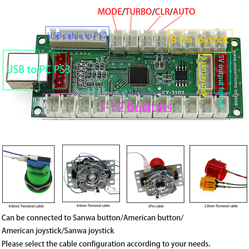 Controlador de Arcade PC360 PS - Arcade Button Pcb reseña y precio