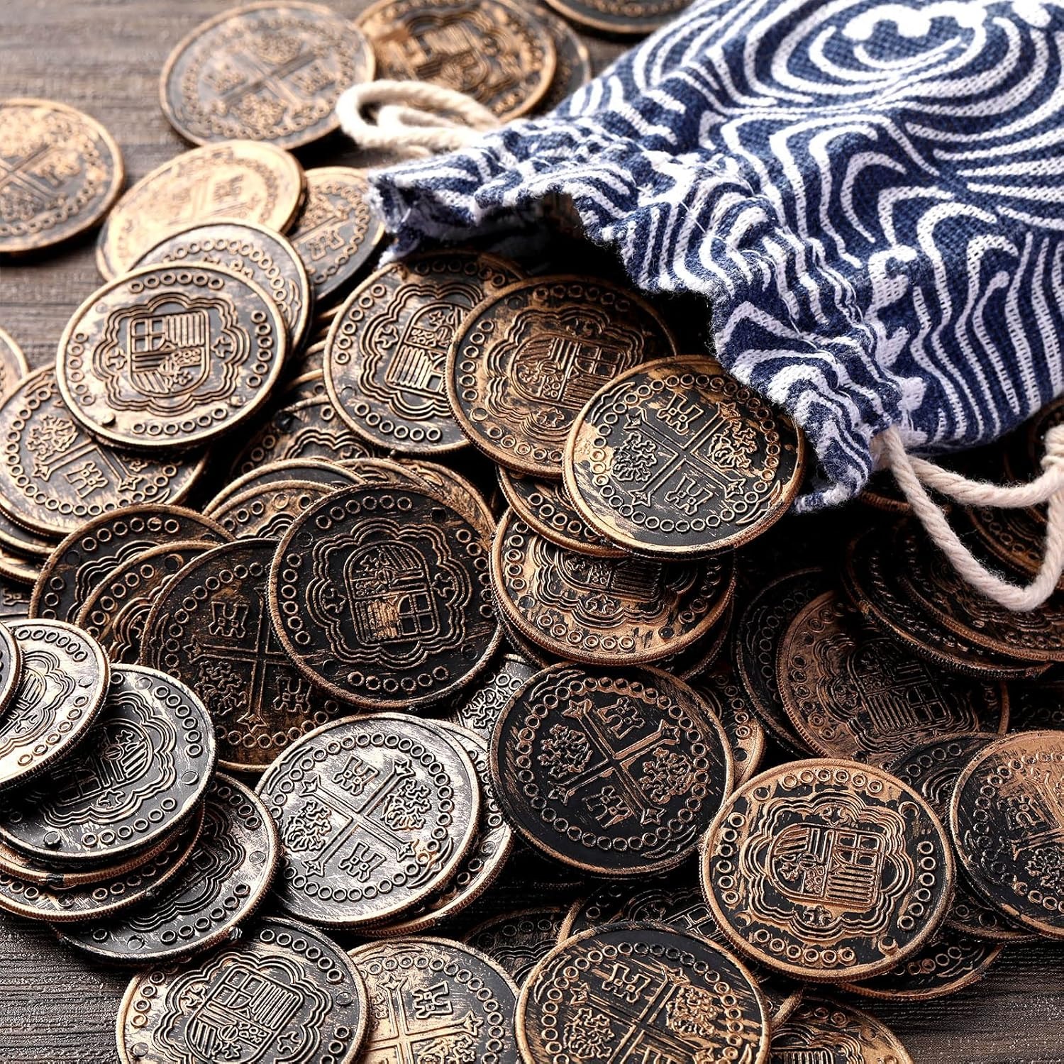 Monedas de Oro Pirata Falsas,  - Arcade Game Coin reseña y precio