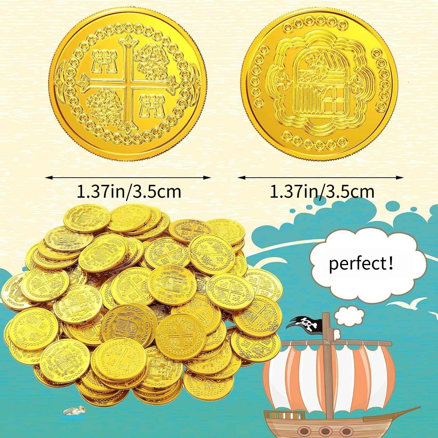 Monedas de Oro Pirata Falsas,  - Arcade Game Coin reseña y precio