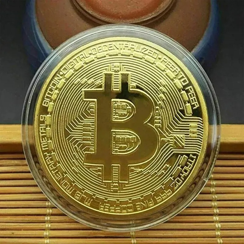 Moneda de Bitcoin chapada en o - Arcade Game Coin reseña y precio