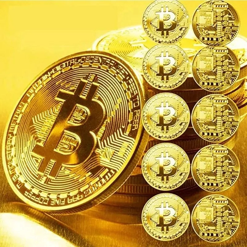 Moneda de Bitcoin chapada en o - Arcade Game Coin reseña y precio